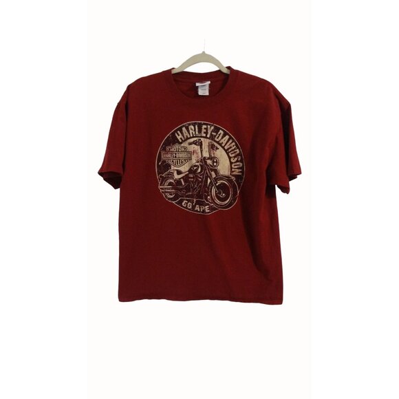 Harley Davidson Other - Harley-Davidson Go Ape Motorcycle T-Shirt Red 100% Cotton Size Men's Large